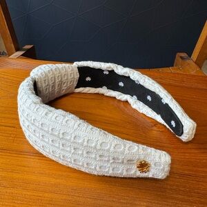 LeLe Sadoughi Bianca Eyelet Knotted Headband with Dustbag